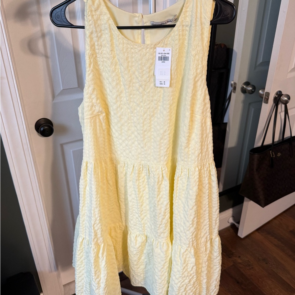 Abercrombie & Fitch Yellow Textured Dress